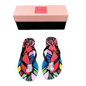 Kate Spade Natal Shiny Jelly Multicolor Flip Flop Sandals 6M